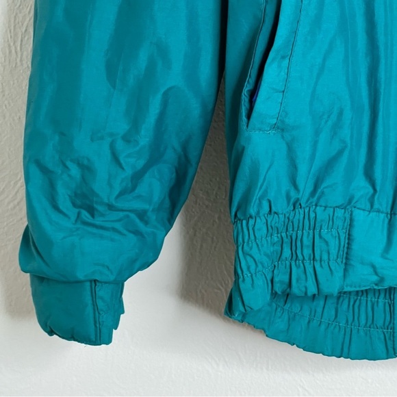 Vintage Men's Green Blue Red Long Sleeve Zip Up Front Windbreaker Jacket Size L - Picture 10 of 10